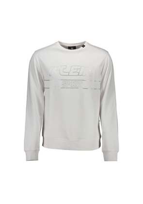 White Cotton Men Sweater - M