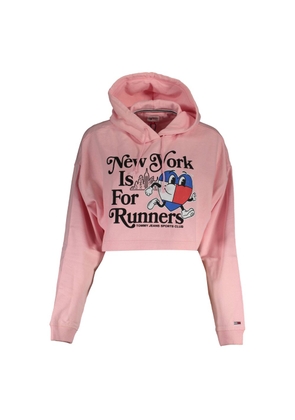 Pink Cotton Women Sweater - L