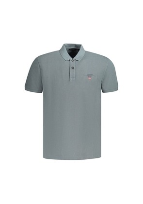 Gray Cotton Mens Polo Shirt - M