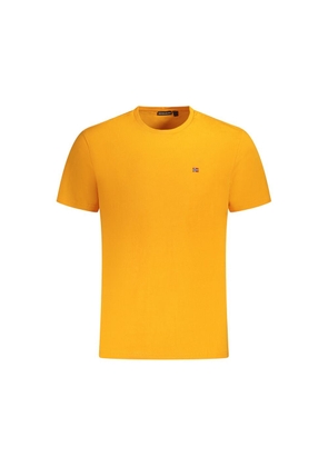 Orange Cotton Men T-Shirt - L