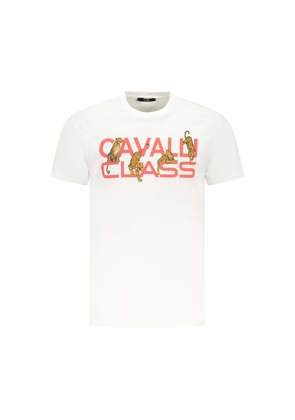 White Cotton Men T-Shirt - L