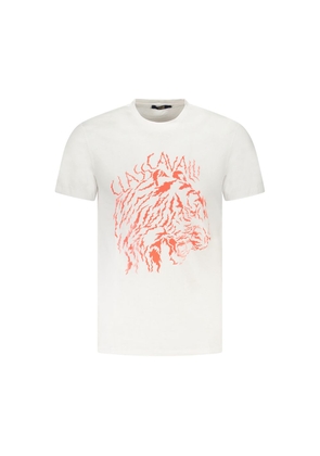 White Cotton Men T-Shirt - L