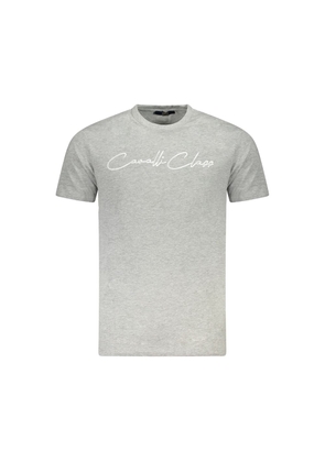 Gray Cotton Men T-Shirt - M