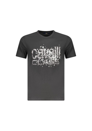 Black Cotton Men T-Shirt - L