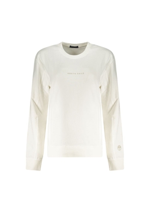 White Cotton Women Sweater - S