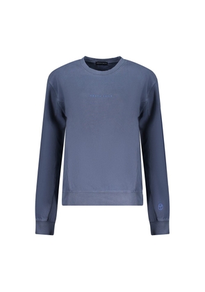 Blue Cotton Women Sweater - S