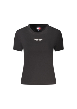 Black Cotton Women T-Shirt - M