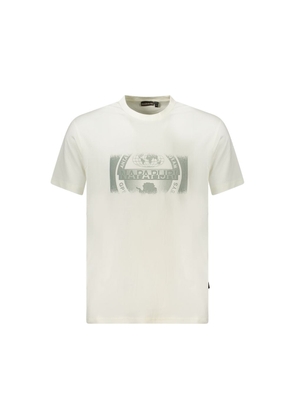 White Cotton Men T-Shirt - S