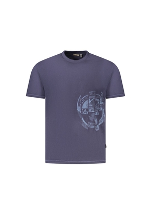 Blue Cotton Men T-Shirt - M