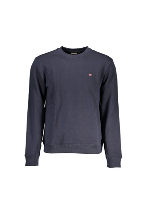Blue Cotton Men Sweater - M