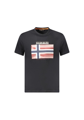 Black Cotton Men T-Shirt - M