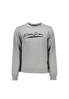 Plein Sport Gray Cotton Men Sweater - M