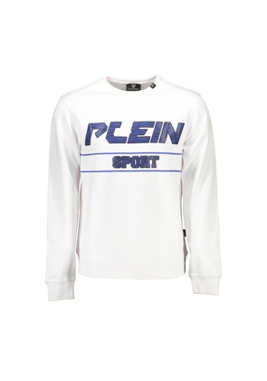 White Cotton Men Sweater - M