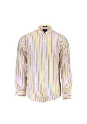 White Cotton Men Shirt - M