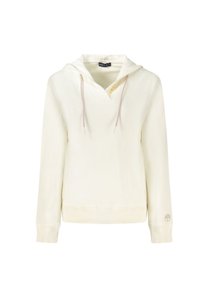 White Cotton Women Sweater - S