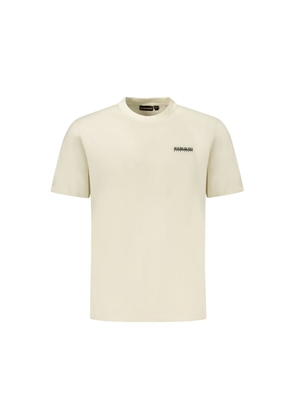 Napapijri Beige Cotton Men T-Shirt - M