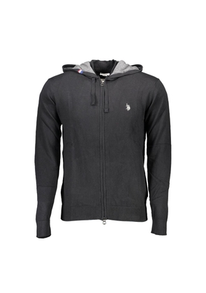 Black Cotton Mens Cardigan - XXL