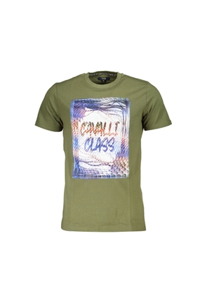 Green Cotton Men T-Shirt - L