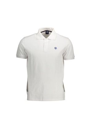 White Cotton Men Polo Shirt - XXL