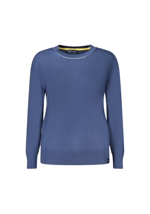 Blue Cotton Women Sweater - S