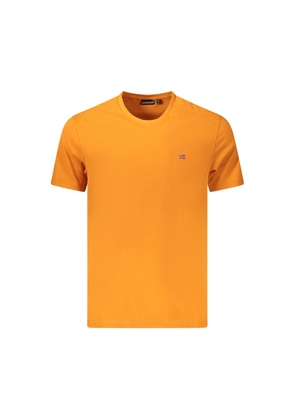 Napapijri Orange Cotton Men T-Shirt - M