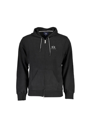 Sleek Hooded Cotton Sweatshirt in Black - XXL