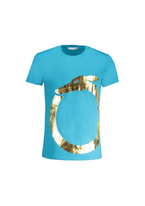 Light Blue Cotton Men T-Shirt - M