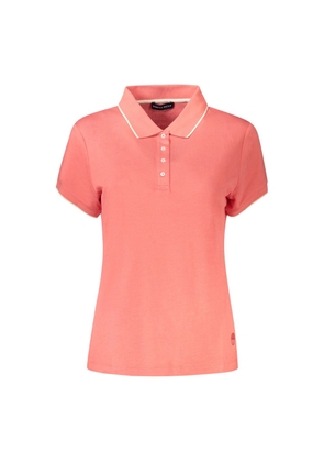 Pink Cotton Women Polo Shirt - S