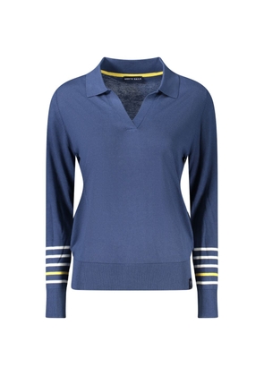 Blue Cotton Women Sweater - M