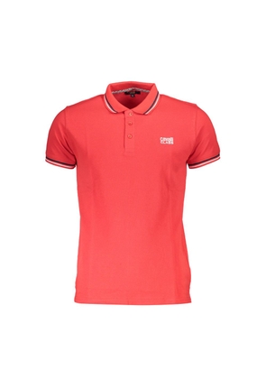 Red Cotton Men Polo Shirt - L