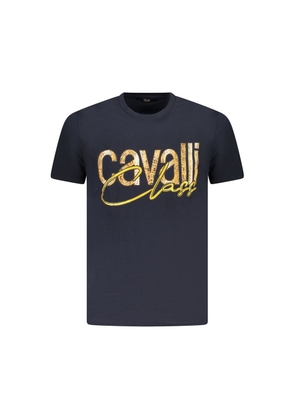 Blue Cotton Men T-Shirt - L