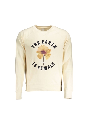 Beige Cotton Men Sweater - L