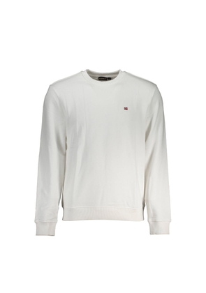 White Cotton Men Sweater - M