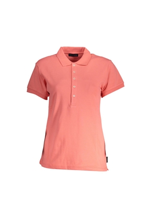 Pink Cotton Women Polo Shirt - S