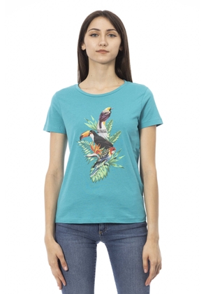 Trussardi Action Light-blue Cotton Tops & T-Shirt - S