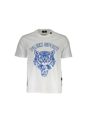 White Cotton Men T-Shirt - L