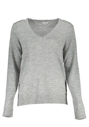 Silver Acrylic Women Sweater - L