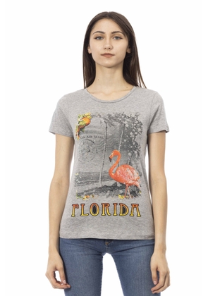 Trussardi Action Gray Cotton Tops & T-Shirt - XS