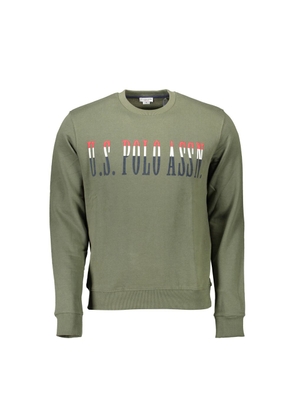 Green Cotton Men Sweater - XL