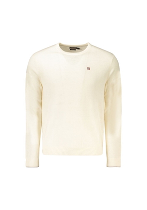 Napapijri White Wool Men Sweater - L