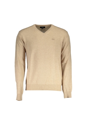 Beige Wool Men Sweater - XL