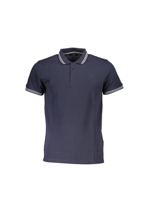 Blue Cotton Men Polo Shirt - XXL