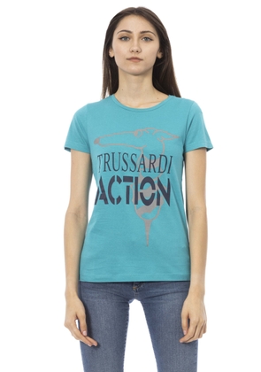 Trussardi Action Light-blue Cotton Tops & T-Shirt - S