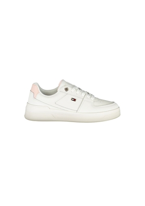 Elegant White Lace-Up Sneakers with Contrast Detail - EU37/US7