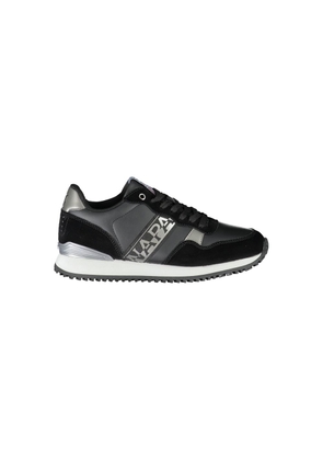 Chic Black Lace-Up Sneakers with Contrast Detail - EU36/US6