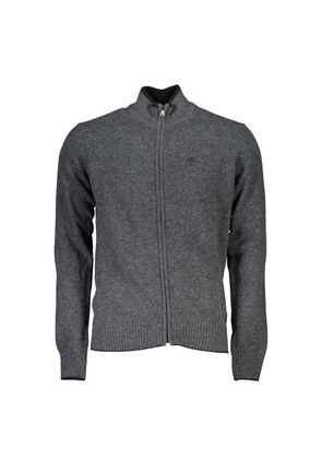 Gray Polyamide Men Cardigan - M