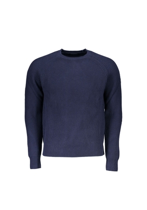 Blue Cotton Men Sweater - XL