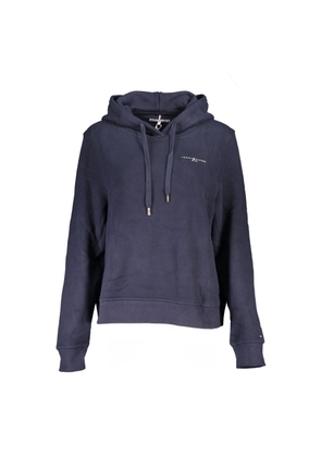 Blue Cotton Women Sweater - L