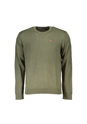 Green Cotton Men Sweater - XL