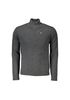 Gray Fabric Men Sweater - XL